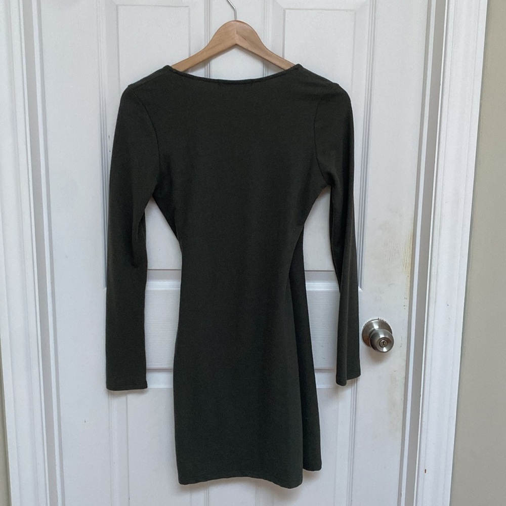 NWT Lock & Key Ribbed Terry Crossover Dress (S) - Picture 5 of 6